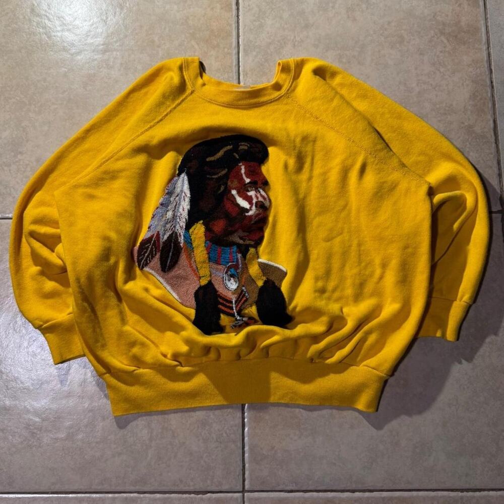 Yellow vintage 90s native american crewneck Size S in Womens